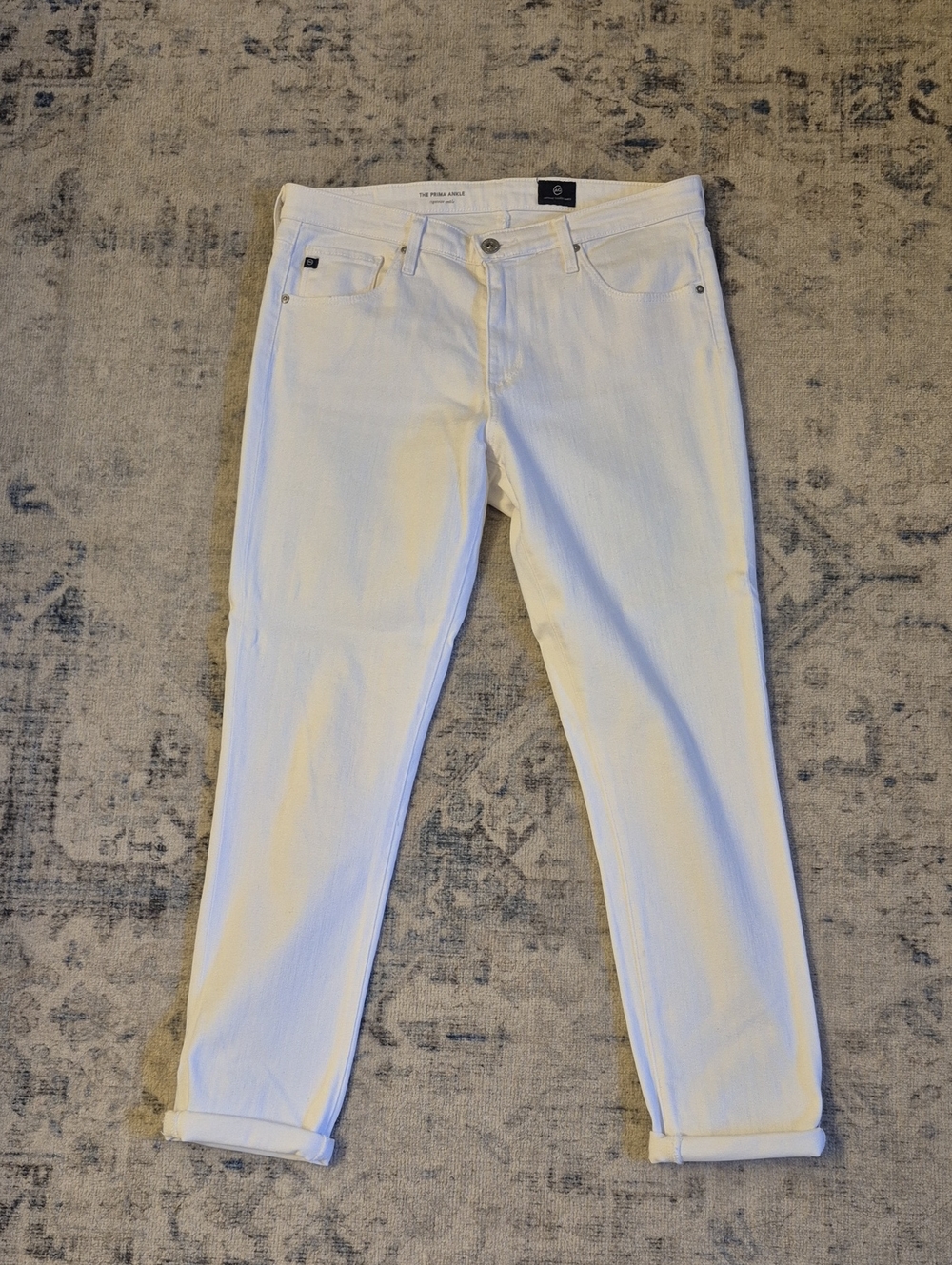 EUC AG Adriano Goldschmied White Women's Prima Ankle Cigarette Jeans Size 29